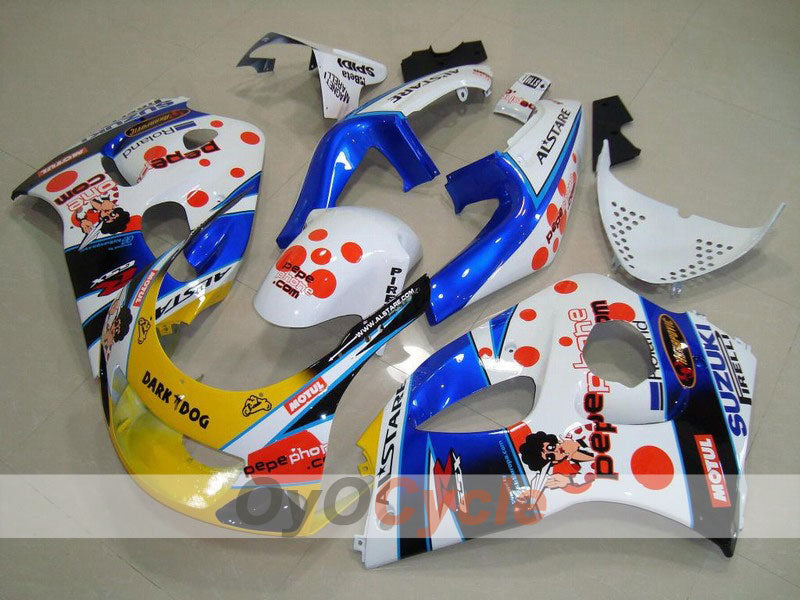 Fairing kit for 97-00 Suzuki GSXR600 - Blue, White - Dark Dog #OYO87902977 Main image