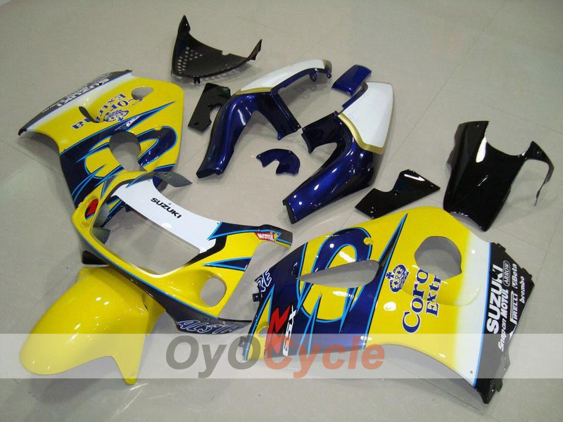 Fairing kit for 97-00 Suzuki GSXR600 - Yellow, Blue - Corona, MOTUL #OYO87902975