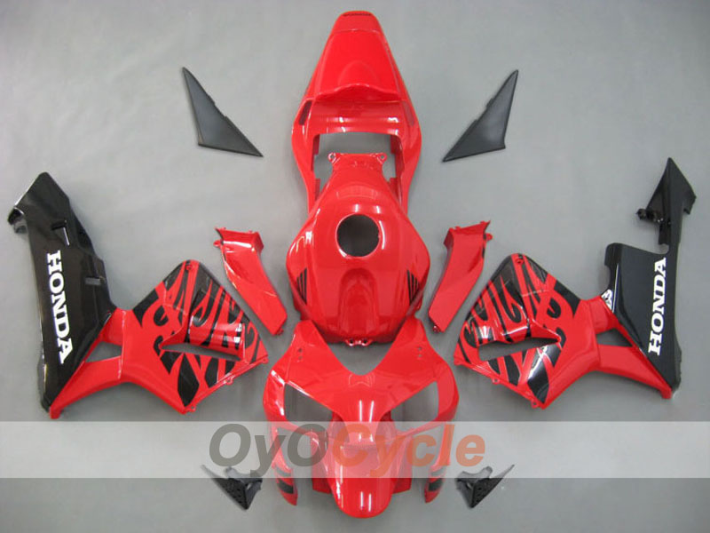 Injection Fairing kit for 03-04 CBR600RR - Red, Black - Flame #OYO87902514 Main image