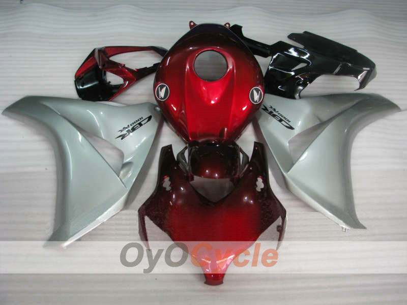 Injection Fairing kit for 08-11 CBR1000RR - Red, Silver - Factory Style #OYO87900711 Main image