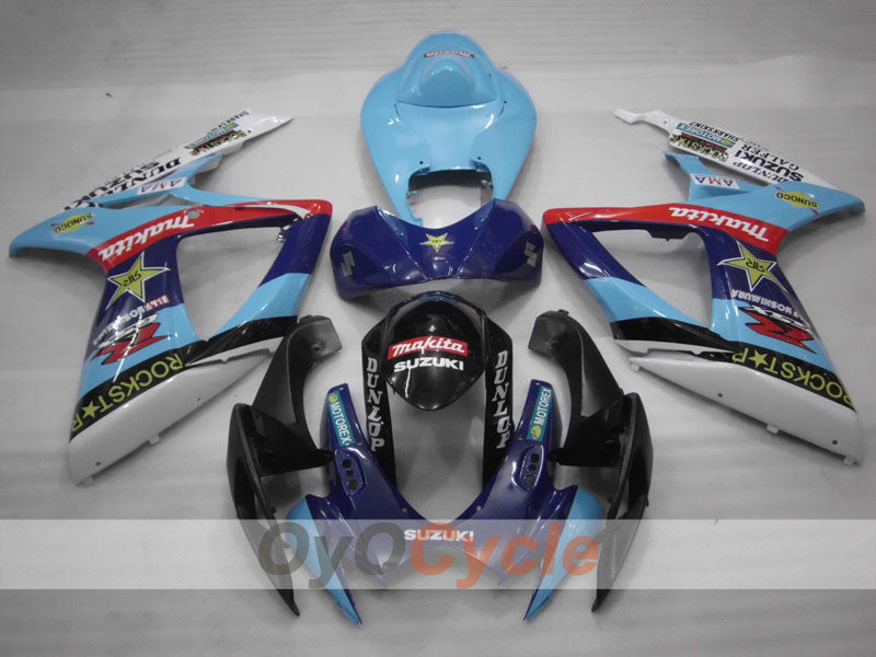 Injection Fairing kit for 06-07 GSX R750 - Blue, Black - DUNLOP #OYO87901280