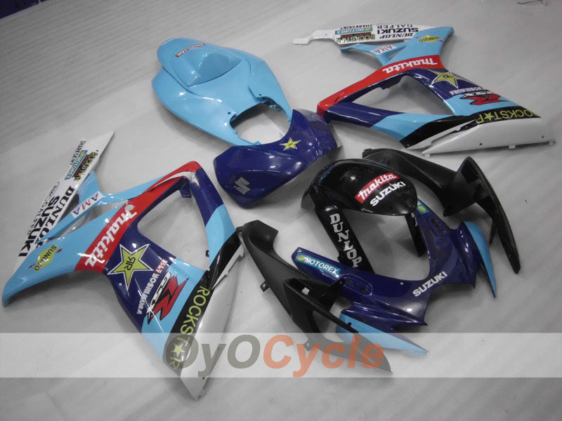 Injection Fairing kit for 06-07 GSX R750 - Blue, Black - DUNLOP #OYO87901280