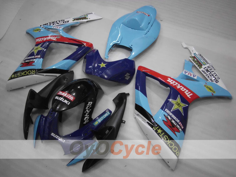 Injection Fairing kit for 06-07 GSX R750 - Blue, Black - DUNLOP #OYO87901280
