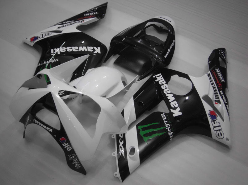 Injection Fairing kit for 03-04 NINJA ZX-6R - White, Black - Monster #OYO87901810 Secondary image