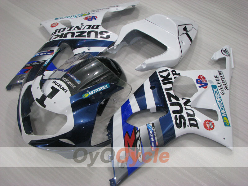 Injection Fairing kit for 00-02 GSX R1000 - Blue, White - DUNLOP #OYO87905182