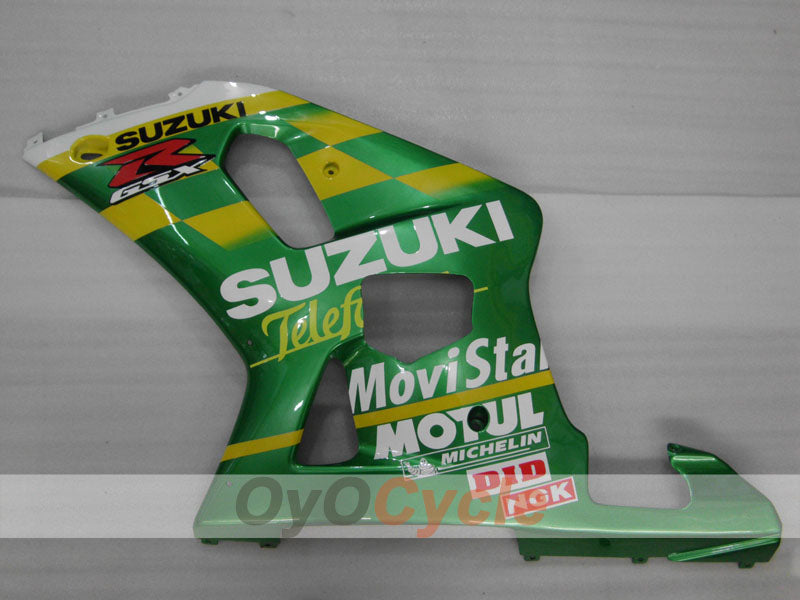 Injection Fairing kit for 01-03 GSX R600 - Green - Movistar #OYO87905088