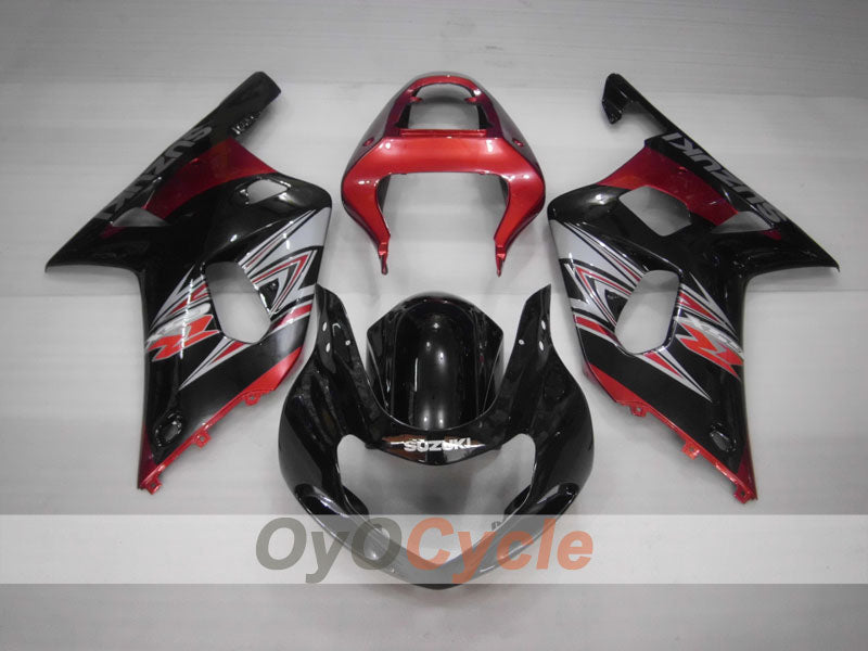 Injection Fairing kit for 01-03 GSX R600 - Red, Black - Factory Style #OYO87901069 Main image