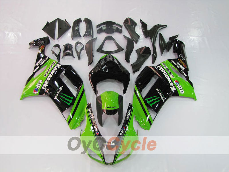 Injection Fairing kit for 07-08 NINJA ZX-6R - Green, Black - Monster #OYO87901950