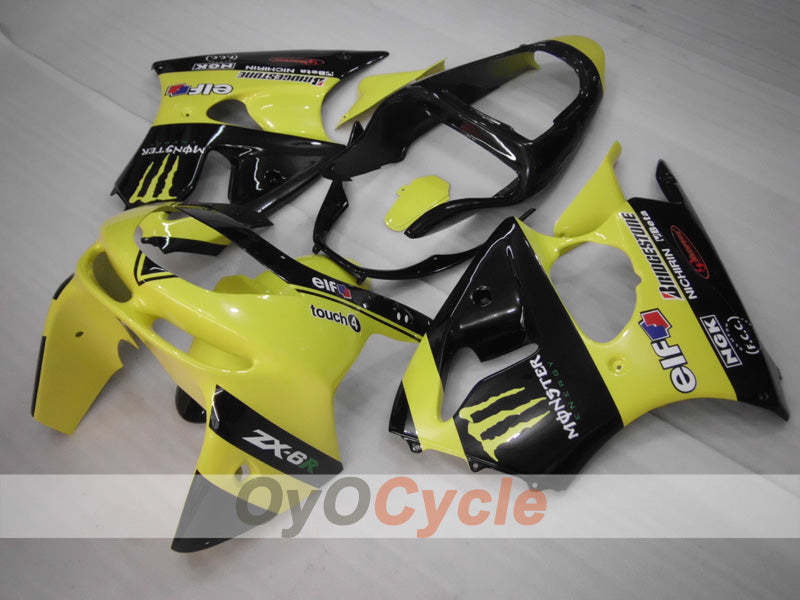 Fairing kit for 98-99 NINJA ZX-6R - Yellow, Black - Monster #OYO87903000
