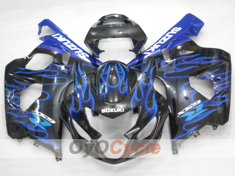 Injection Fairing kit for 04-05 GSXR600 - Blue, Black - Flame #OYO87901178 Main image