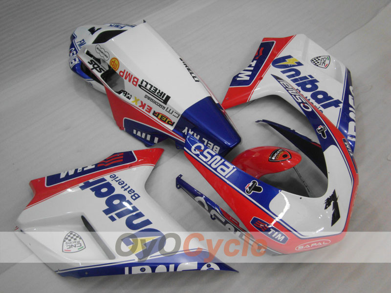 Injection Fairing kit for 08-13 Ducati 848 - Red, White - Factory Style #OYO87902187