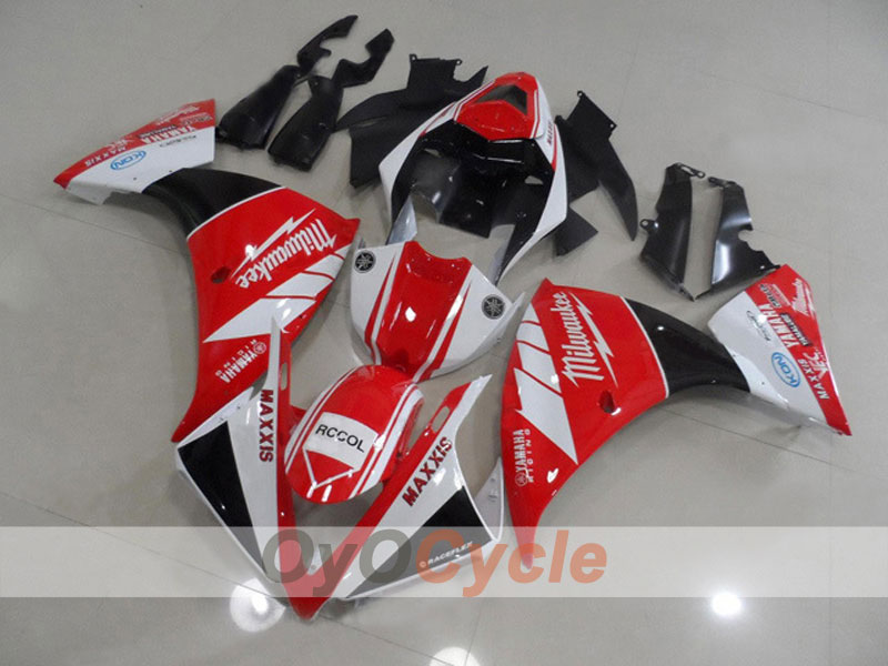 Injection Fairing kit for 12-14 YZF-R1 - Red, White - MAXXIS #OYO87903175