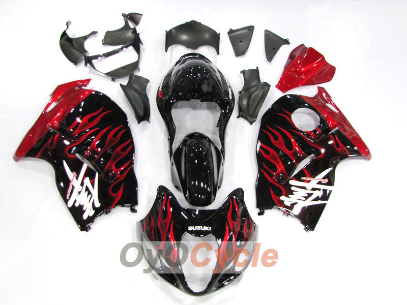 Injection Fairing kit for 99-07 GSXR1300 Hayabusa - Red, Black - Flame #OYO87902656 Main image