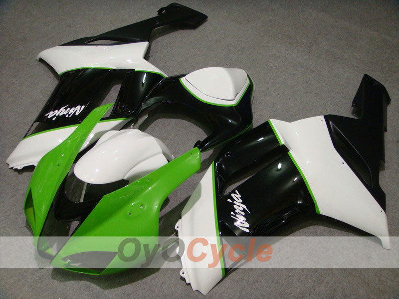 Injection Fairing kit for 07-08 NINJA ZX-6R - Green, White - Factory Style #OYO87901918 Main image