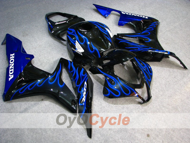 Injection Fairing kit for 07-08 CBR600RR - Blue, Black - Flame #OYO87900362