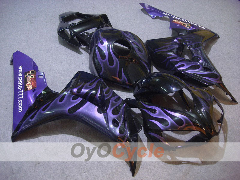 Injection Fairing kit for 06-07 CBR1000RR - Purple, Black - Flame #OYO87900591 Main image