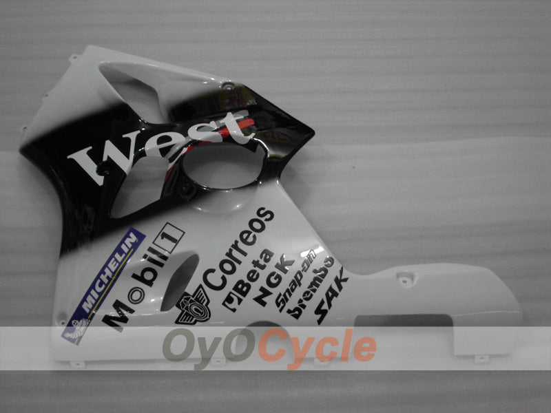 Injection Fairing kit for 94-97 NINJA ZX-6R - White, Black - West #OYO87902996