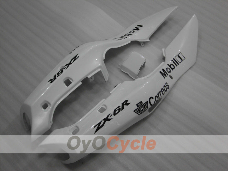 Injection Fairing kit for 94-97 NINJA ZX-6R - White, Black - West #OYO87902996