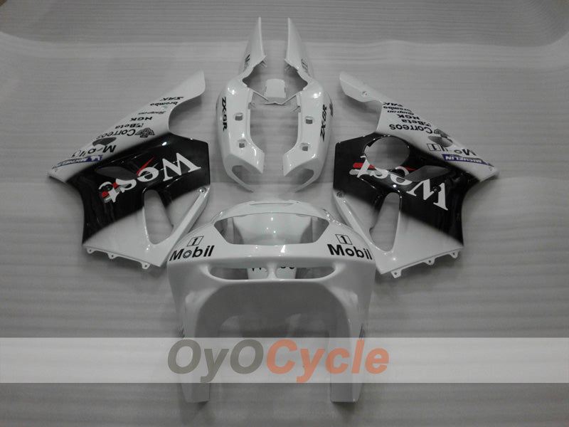 Injection Fairing kit for 94-97 NINJA ZX-6R - White, Black - West #OYO87902996