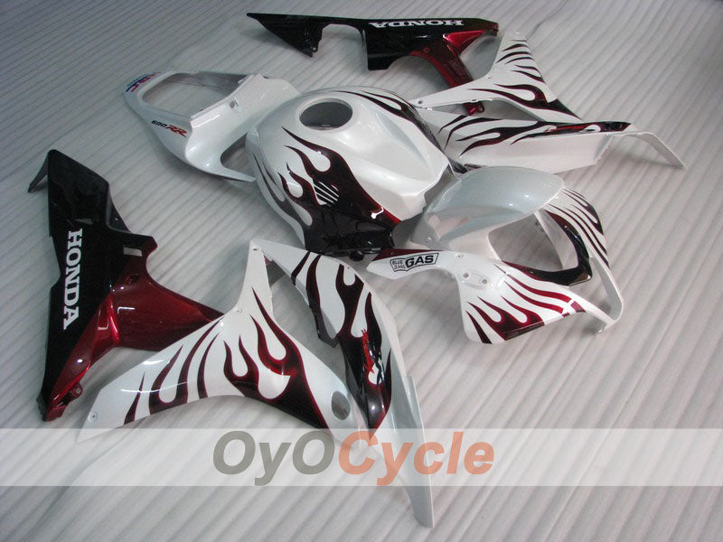 Injection Fairing kit for 07-08 CBR600RR - Red, White - Flame #OYO87900363