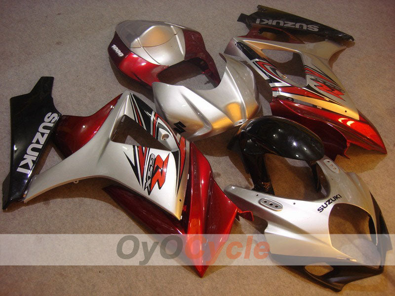 Injection Fairing kit for 07-08 GSX R1000 - Red, Silver - Factory Style #OYO87902129