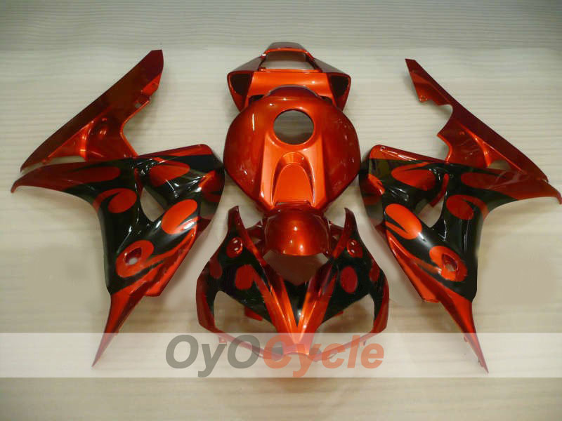 Injection Fairing kit for 06-07 CBR1000RR - Orange, Black - Flame #OYO87900592 Main image