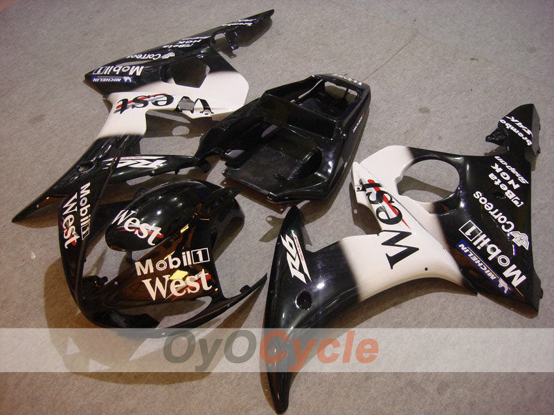 Injection Fairing kit for 05 YZF-R6 - White, Black - West #OYO87902642