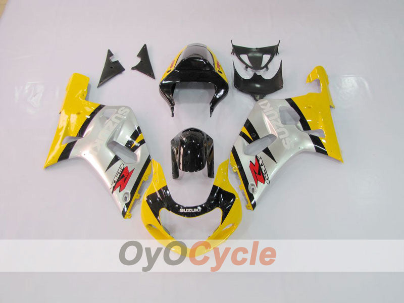 Injection Fairing kit for 00-03 GSX R750 - Yellow, Silver - Factory Style #OYO87901065 Main image