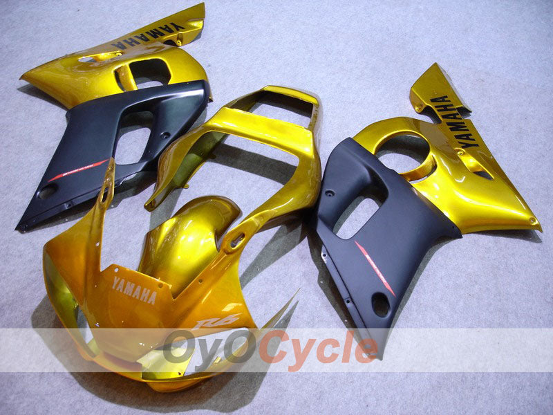 Injection Fairing kit for 98-02 YZF-R6 - Black, Gold - Factory Style #OYO87901013