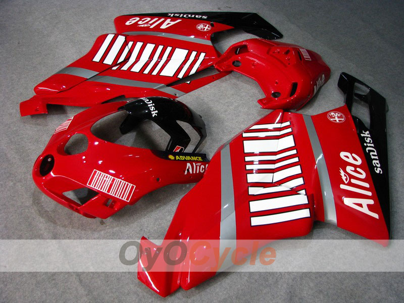 Injection Fairing kit for 05-06 Ducati 749 - Red, Black - Alice #OYO87902148