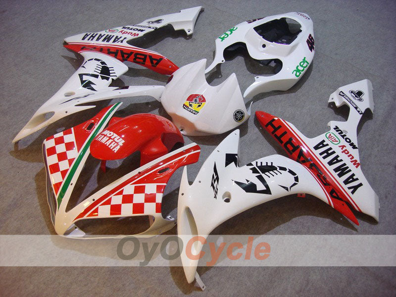 Injection Fairing kit for 04-06 YZF-R1 - Red, White, Matte - ABARTH #OYO87900816 Main image