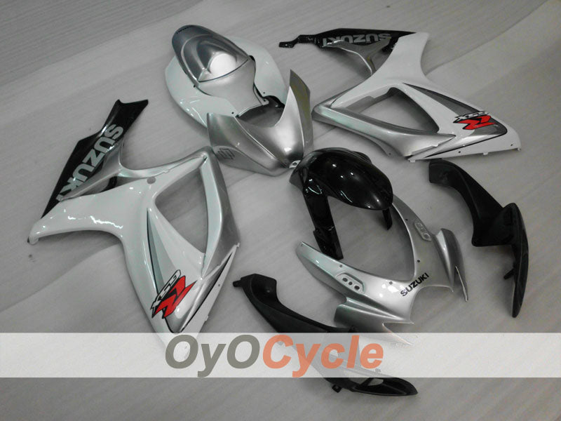 Injection Fairing kit for 06-07 GSX R600 - White, Silver - Factory Style #OYO87901523 Main image