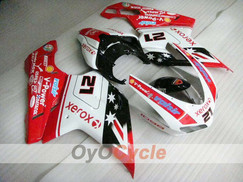 Injection Fairing kit for 07-09 Ducati 1098 - Red, White - Xerox #OYO87902249