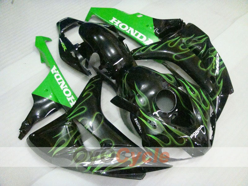 Injection Fairing kit for 06-07 CBR1000RR - Green, Black - Flame #OYO87900596 Main image