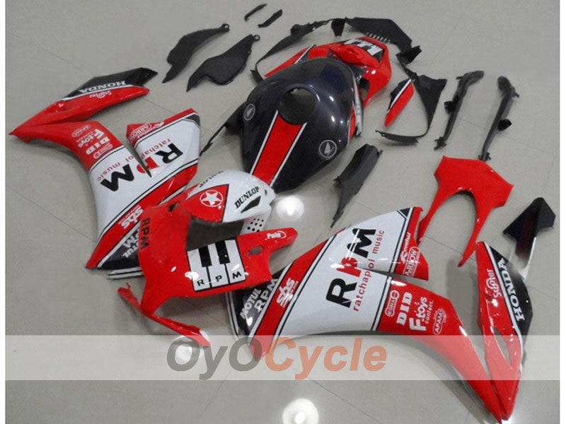 Injection Fairing kit for 12-16 CBR1000RR - Red, White - DUNLOP, MOTUL #OYO87903331 Main image