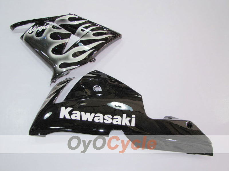 Injection Fairing kit for 04-05 NINJA ZX-10R - Black, Silver - Flame #OYO87902819