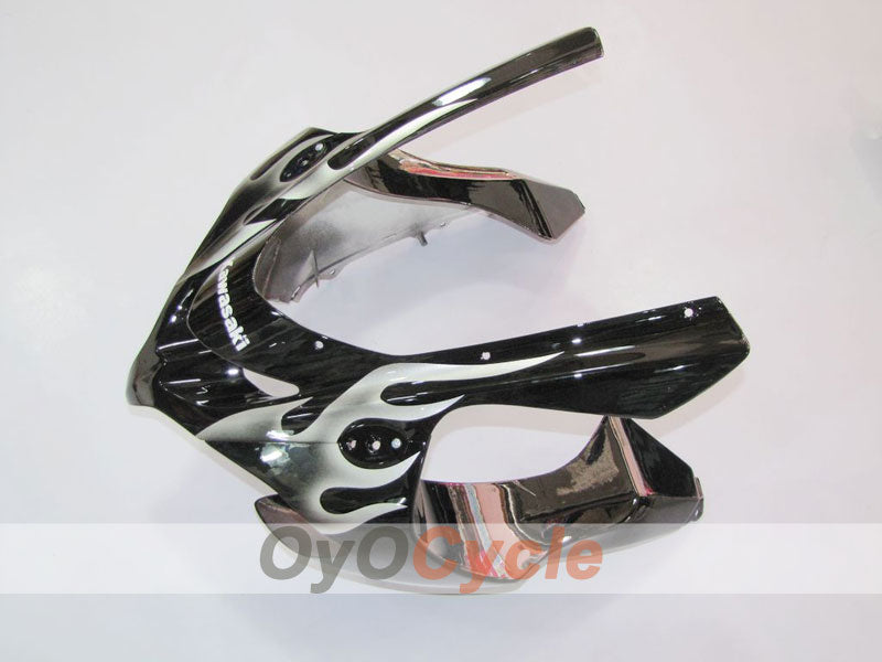 Injection Fairing kit for 04-05 NINJA ZX-10R - Black, Silver - Flame #OYO87902819