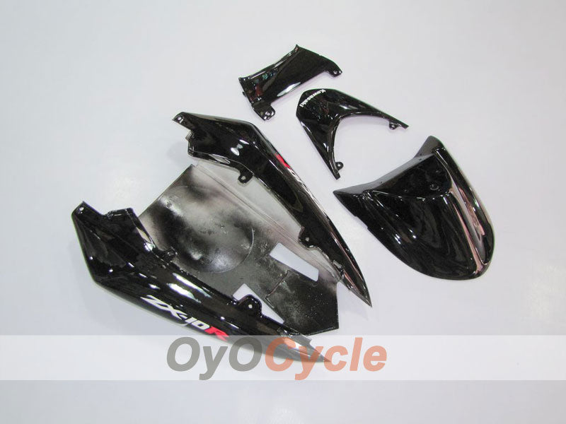 Injection Fairing kit for 04-05 NINJA ZX-10R - Black, Silver - Flame #OYO87902819