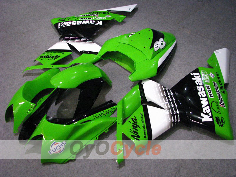 Injection Fairing kit for 04-05 NINJA ZX-10R - Green, White - Nakano #OYO87901549