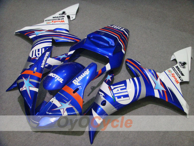 Injection Fairing kit for 02-03 YZF-R1 - Blue, White - FIAT, MOTUL #OYO87900793 Main image