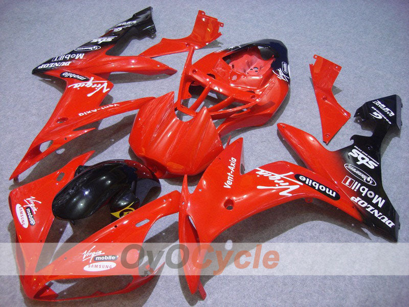 Injection Fairing kit for 04-06 YZF-R1 - Red, Black - DUNLOP #OYO87900817 Main image