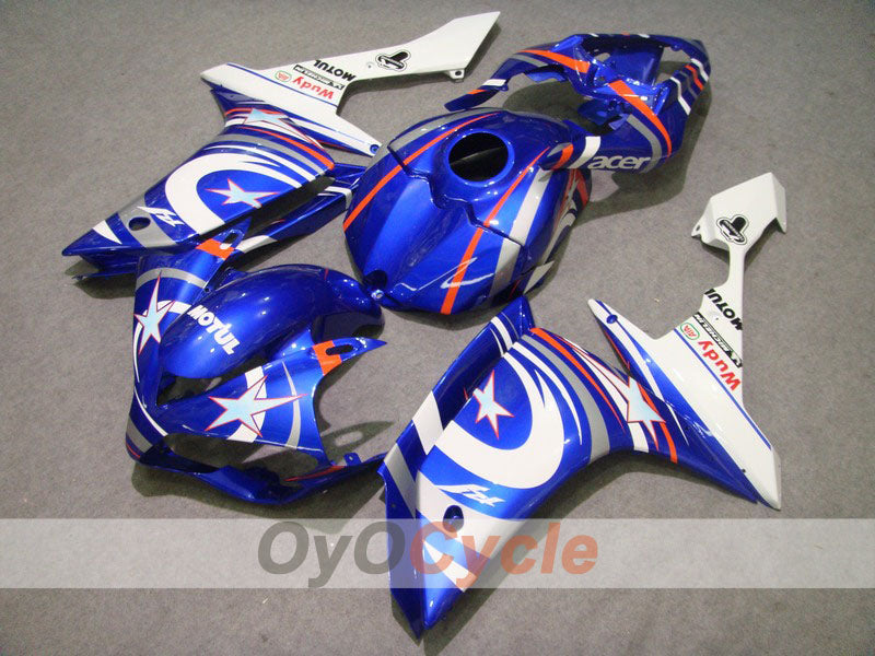 Injection Fairing kit for 07-08 YZF-R1 - Blue, White - FIAT, MOTUL #OYO87900854 Main image