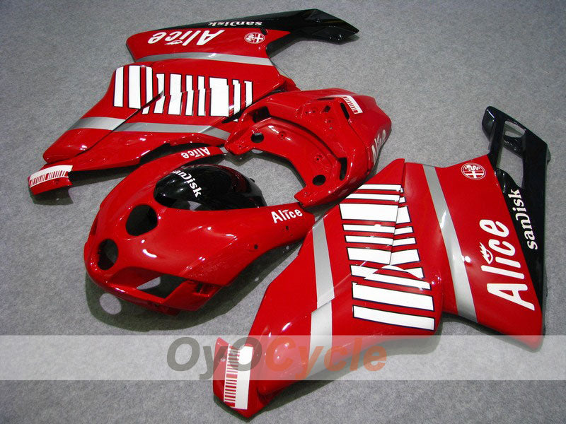 Injection Fairing kit for 05-06 Ducati 999 - Red, Black - Alice #OYO87902368