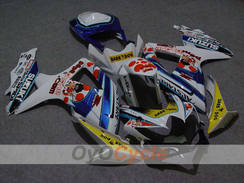 Injection Fairing kit for 08-10 GSX R750 - Blue, White - Dark Dog #OYO87901393 Main image
