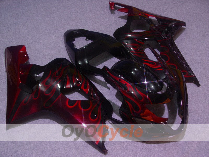 Injection Fairing kit for 04-05 GSX R750 - Red, Black - Flame #OYO87901251