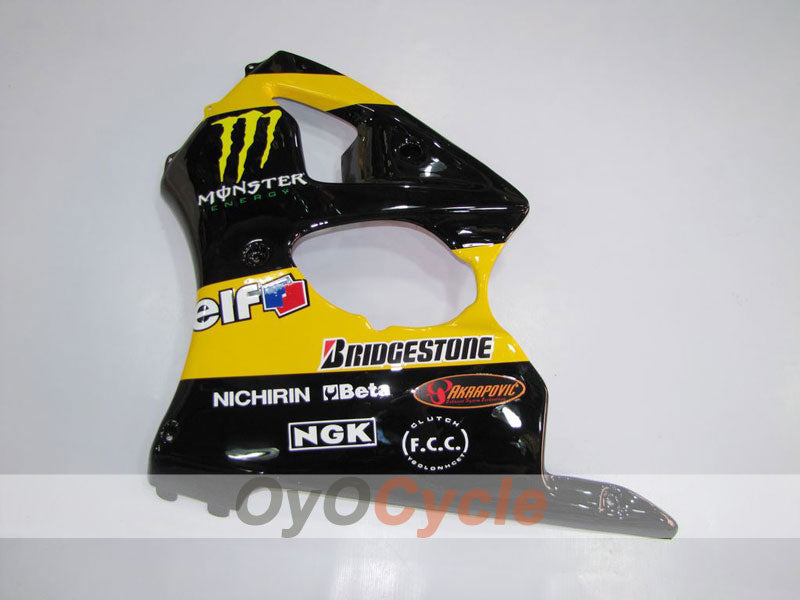 Injection Fairing kit for 00-02 NINJA ZX-6R - Yellow, Black - Monster #OYO87901716