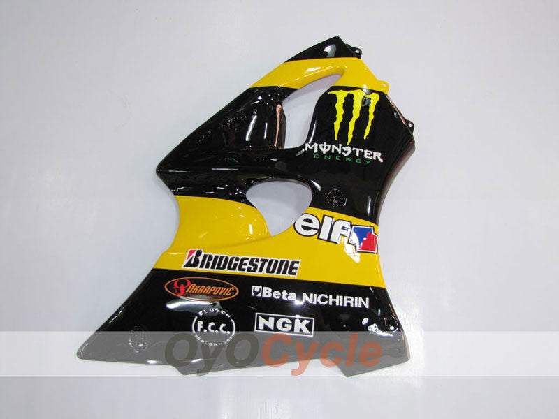 Injection Fairing kit for 00-02 NINJA ZX-6R - Yellow, Black - Monster #OYO87901716