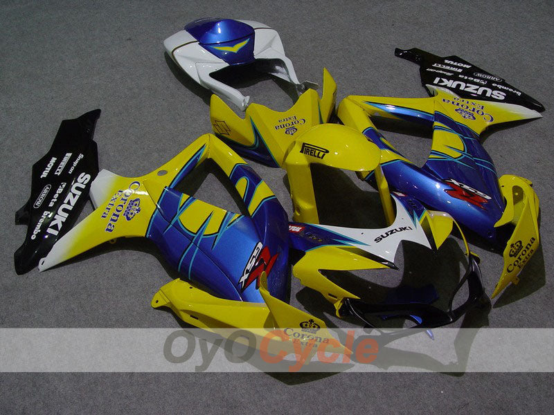 Injection Fairing kit for 08-10 GSX R600 - Yellow, Blue - Corona, MOTUL #OYO87901614 Main image