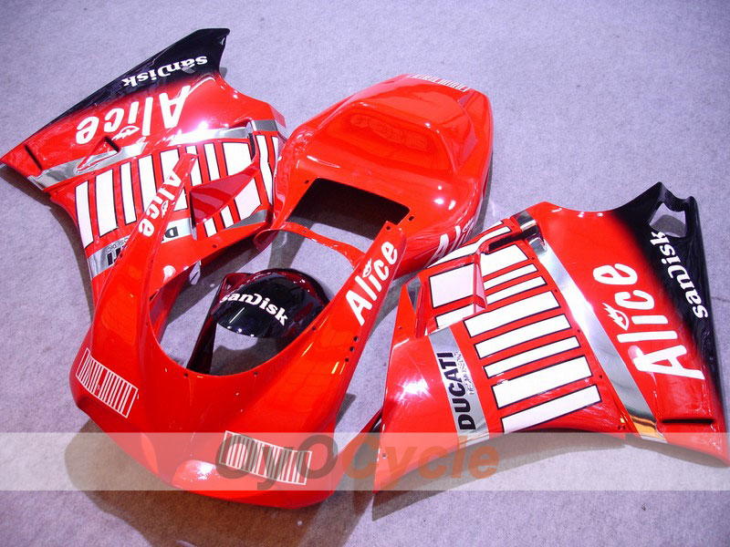 Injection Fairing kit for 94-02 Ducati 748 - Red, Black - Alice #OYO87902034