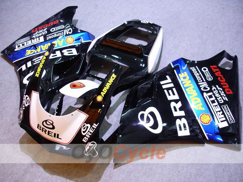 Injection Fairing kit for 02-04 Ducati 998 - White, Black - BREIL #OYO87902265